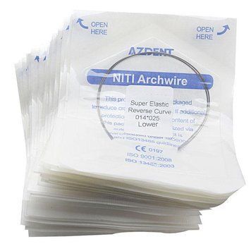 Дуги Azdent SE Reverse CurveNiti, 0.14x0.25, низ, 2шт/уп. Natural Form Revers 014x025low Natural фото