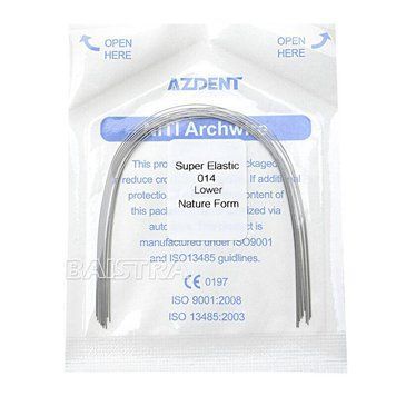 Дуги Azdent SE Niti, 014, низ, 10шт/уп. Natural Form Niti-014-lower Natural фото