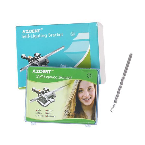 Azdent Self Ligating Mini Roth 0.22 &ndash; металлические активные самолигирующие брекеты 3-4-5, 28 шт 1933404545 фото