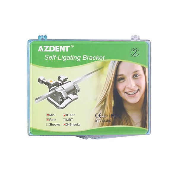 Azdent Self Ligating Mini Roth 0.22 &ndash; металлические активные самолигирующие брекеты 3-4-5, 28 шт 1933404545 фото