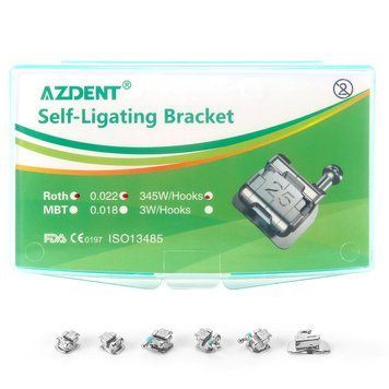 Azdent Self Ligating Mini Roth 0.22 &mdash; металеві активні самолігуючі брекети 3-4-5, 24 шт Mini, Roth 0.22",3-4-5 фото