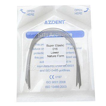 Дуги Azdent SE Niti, 016, низ, 10шт/уп. Natural Form Niti-016-lower Natural фото