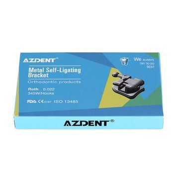 Azdent Self Ligating Mini Roth 0.22 &mdash; металеві активні самолігуючі брекети з гачками 3-4-5, набір 20+4 шт Mini, Roth 0.22",3-4-5 фото