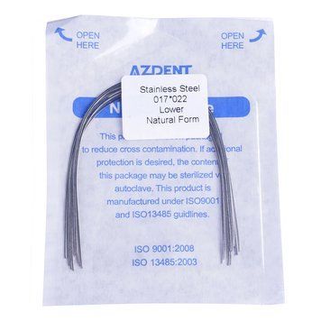 Дуги Azdent Stainless Steel (SS), 017x022, низ, 10шт/уп. Natural Form SS-017*022-low natural фото