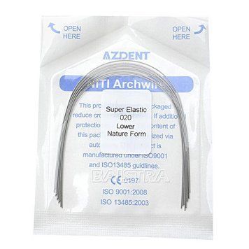 Дуги Azdent SE Niti, 020, низ, 10шт/уп. Natural Form Niti-020-lower Natural фото