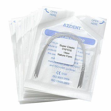 Дуги Azdent SE Niti, 0.16x0.16, верх, 10шт/уп. Natural Form Niti 016x0.16.up Natural фото