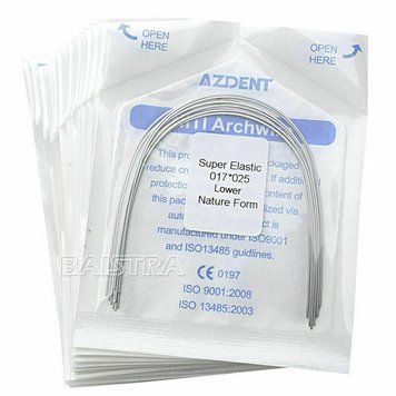 Дуги Azdent SE Niti, 0.17x0.25, низ, 10шт/уп. Natural Form Niti 017x0.25.low Natural фото