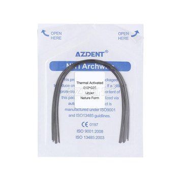 Дуги Azdent Niti thermal activated, 0.18x0.25, верх, 10шт/уп. Natural Form Niti 018x025.up termal фото