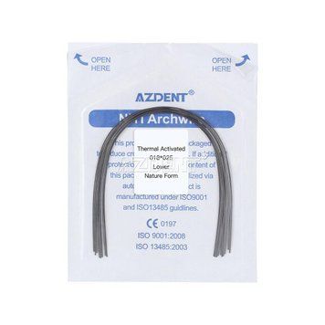 Дуги Azdent Niti thermal activated, 0.18x0.25, низ, 10шт/уп. Natural Form Niti 018x025low termal фото