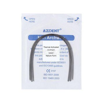 Дуги Azdent Niti thermal activated, 0.19x0.25, верх, 10шт/уп. Natural Form Niti 019x025.up termal фото