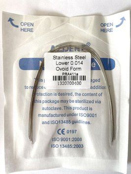 Дуги Azdent Stainless Steel (SS), 014, низ, 10шт/уп. Ovoid Form SS-014-lower Ovoid фото