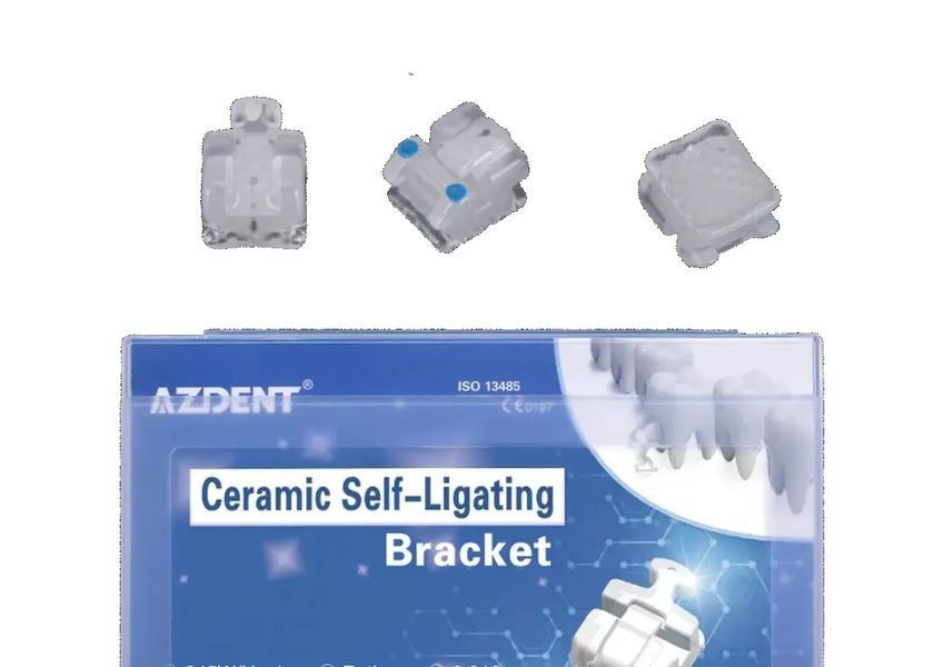 Azdent Ceramic Self Ligating Mini Roth 0.22" &mdash; керамічні самолігуючі брекети, hooks 3&ndash;4&ndash;5, 20 шт. 3131691036 фото
