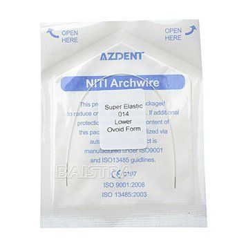 Дуги Azdent SE Niti white, 014, низ, 1шт/уп. Ovoid Form Niti-014-low white ovoid фото