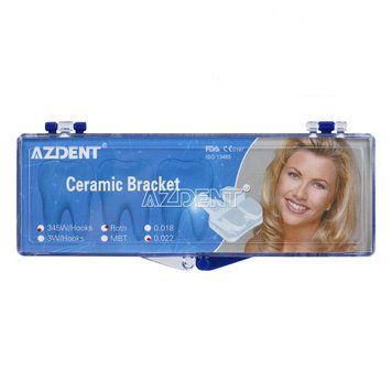 Azdent Ceramic Roth 0.22 Blue &mdash; керамічні ортодонтичні брекети з гачками 3-4-5, набір 20 шт Ceram, Roth 0.22", blue фото