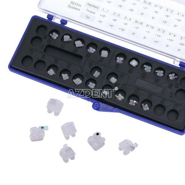 Azdent Ceramic Roth 0.22 Blue &mdash; керамічні ортодонтичні брекети з гачками 3-4-5, набір 20 шт Ceram, Roth 0.22", blue фото