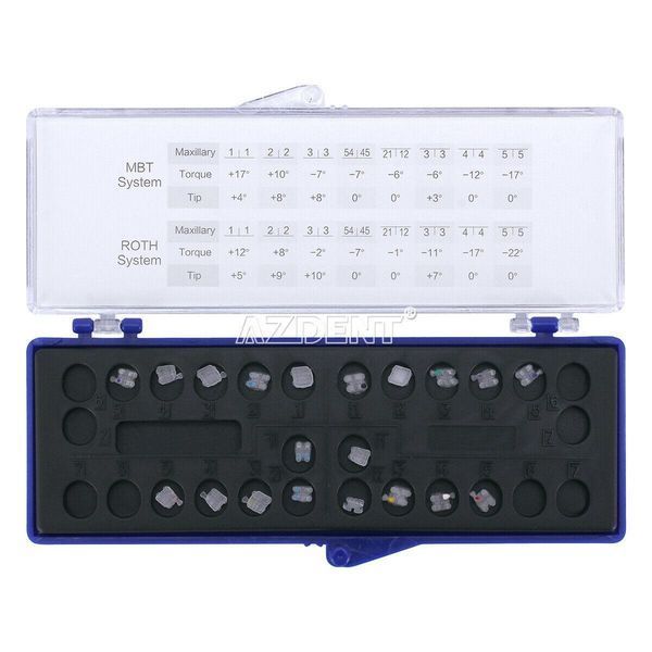 Azdent Ceramic Roth 0.22 Blue &mdash; керамічні ортодонтичні брекети з гачками 3-4-5, набір 20 шт Ceram, Roth 0.22", blue фото