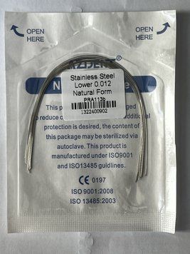 Дуги Azdent Stainless Steel (SS), 012, низ, 10шт/уп. Natural Form SS-012-lower natural фото