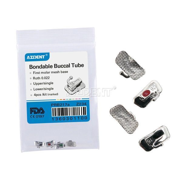 Azdent Roth 0.22 Laser Mark Mesh Base &mdash; щічні трубки на 1-й моляр неконвертуючі, 4 шт 1403457370 фото